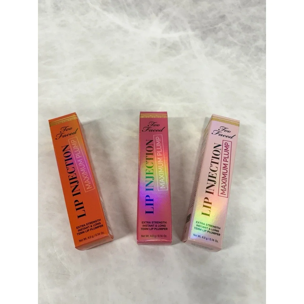 Too Faced Lip Injection Maximum Plump Lot‎ of 3 Full Size Creamsicle Yummy Bear